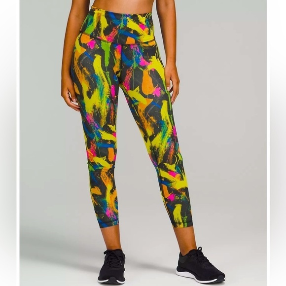 Lululemon Wunder Train High-Rise Leggings 25" Undertone Black Multicolor Size 4 - Picture 1 of 4